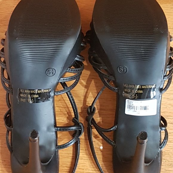 Forever 21 - Wild Diva Black open-toe heels Sz 5.5 - Picture 7 of 7